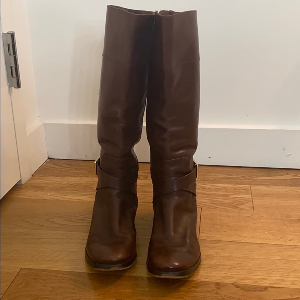 Michael Kors Women’s Brown Leather Riding Boots